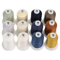 New brothread 30WT Mercerized Cotton Thread - 12 Neutral & Jean Colors