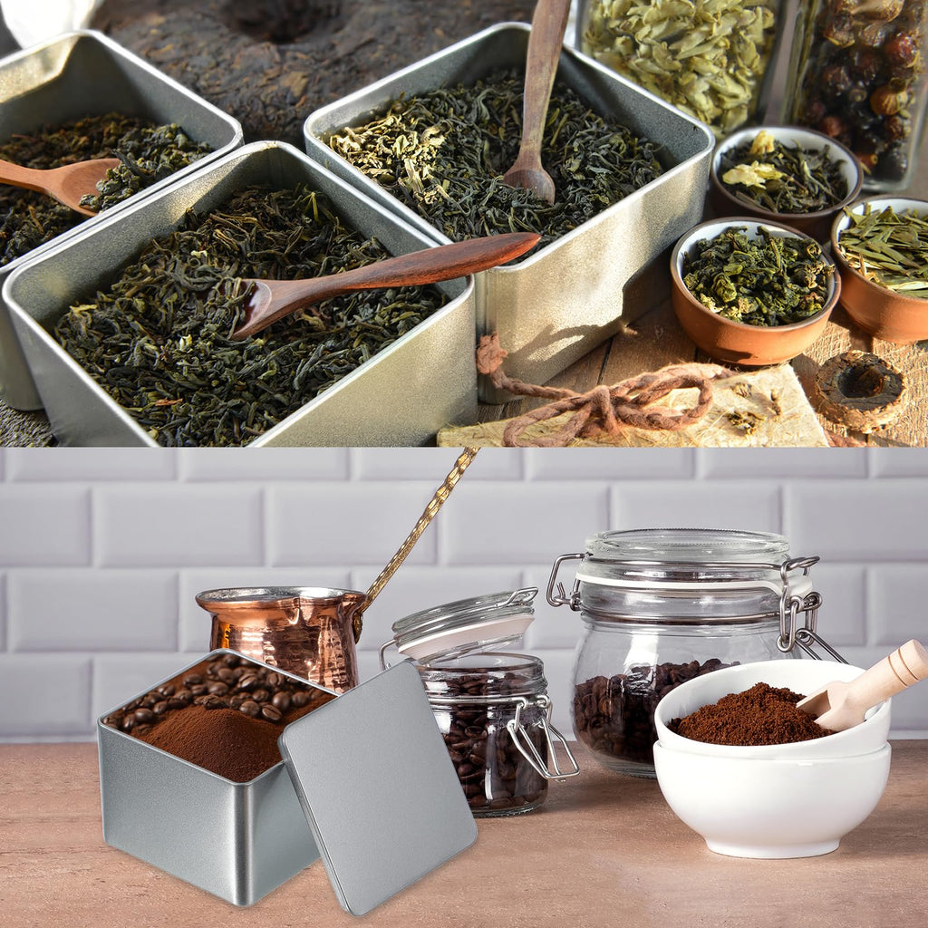 PATIKIL Rectangular Tin Box 4.3"x4.3"x1.3", Metal Storage Tin Box Portable Storage Container with Lid for Tea Candy Treats Gifts Favors Candle - image 4