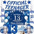 13th Birthday Decorations - Blue Official Teenager Banner Set