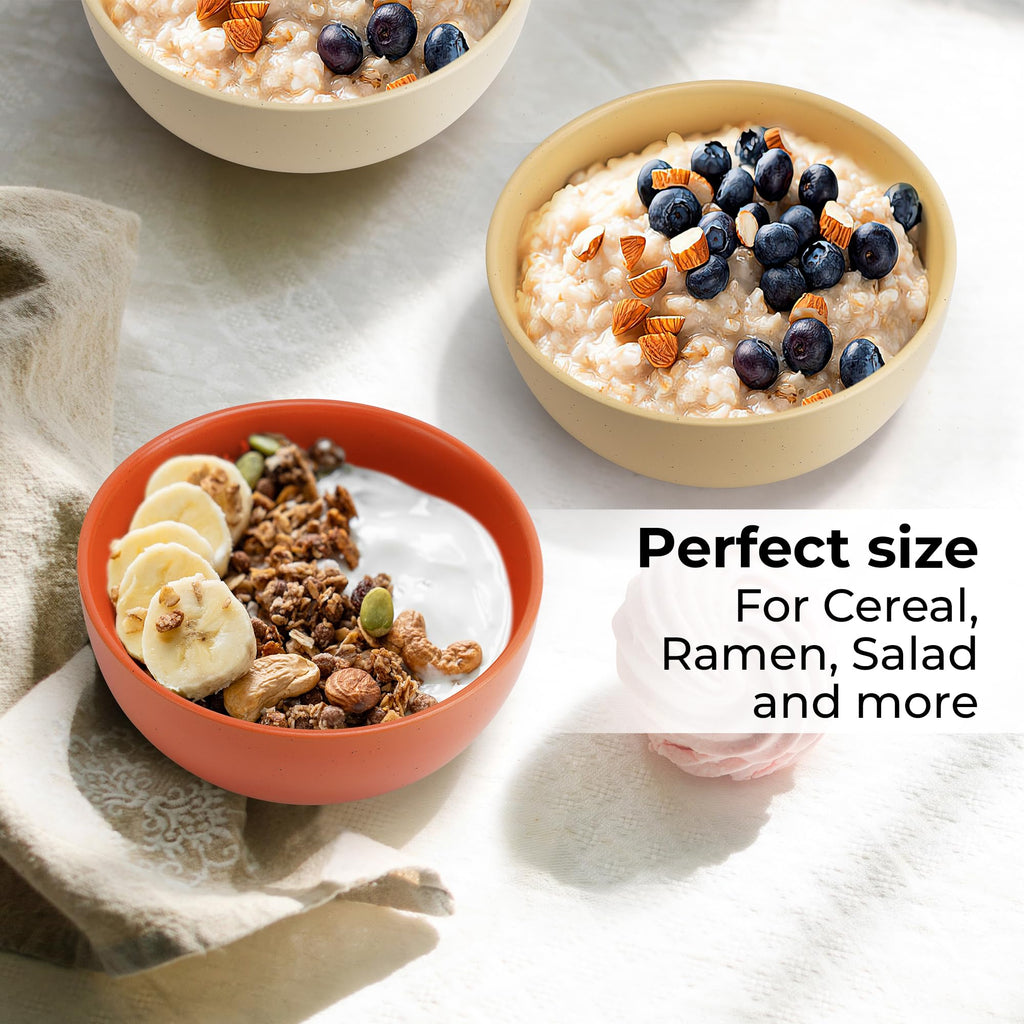 MIAMIO Aura Ceramic Soup Bowls - 750ml Stoneware Cereal Bowl Set of 4