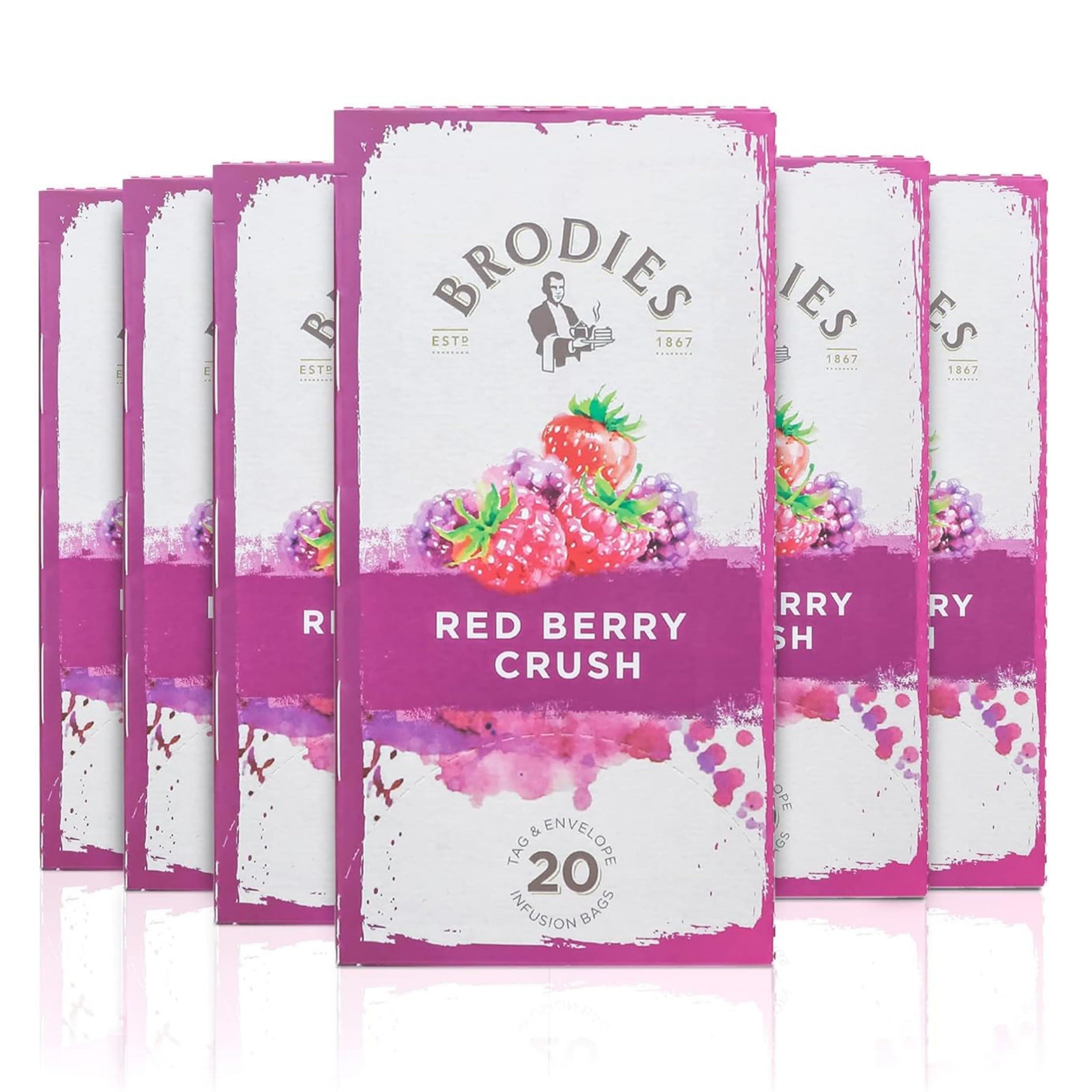 Brodies Red Berry Crush Fruit Infusion - 120 Tea Bags (6 Boxes)
