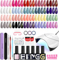 Phoenixy 25Pcs Gel Nail Polish Set with 36W Lamp - 20 Colors & Top Coats