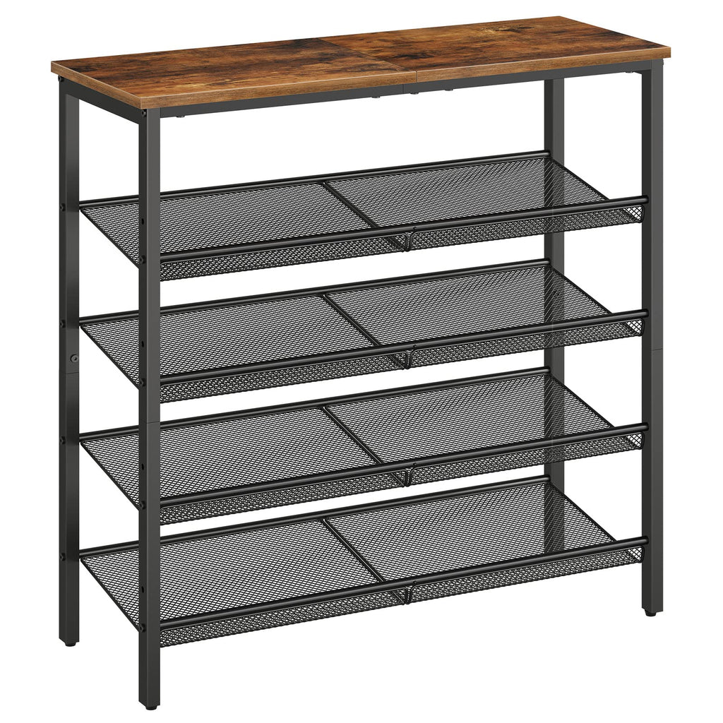 HOOBRO 5-Tier Shoe Rack – Industrial Metal Organizer for 20 Pairs