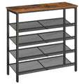 HOOBRO 5-Tier Shoe Rack – Industrial Metal Organizer for 20 Pairs