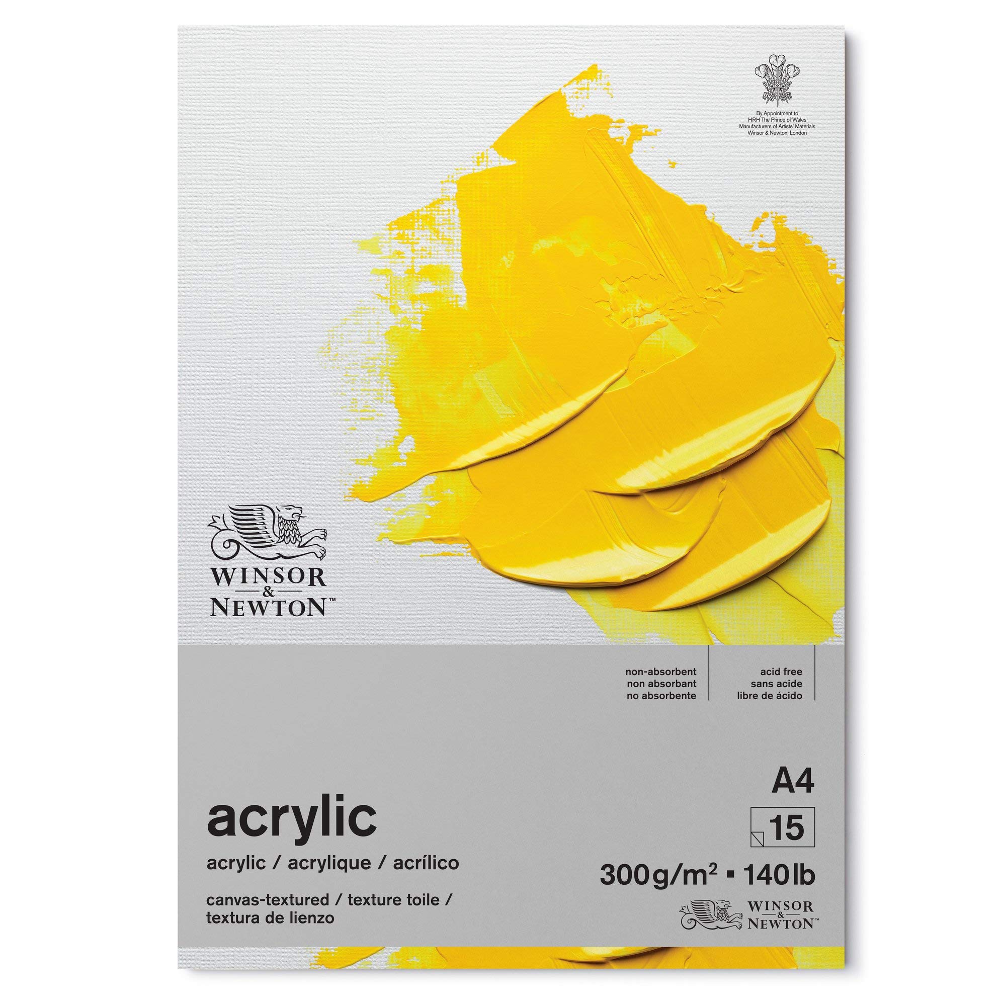 Winsor & Newton Acrylic Pad | A4 Textured Paper | 300gsm, 15 Sheets