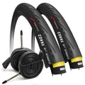 Fincci 700x23c Road Bike Tyres Set | Slick Foldable Tires & Inner Tubes