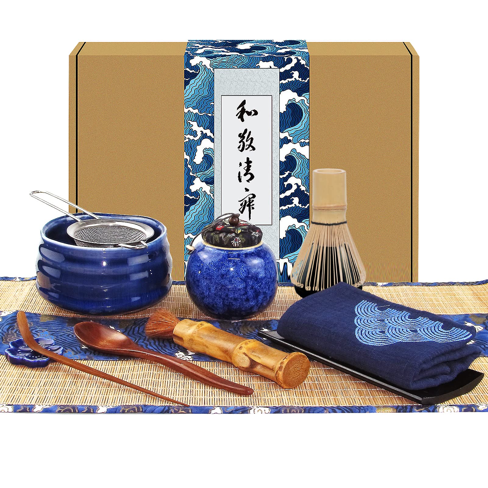 Artcome 12-Piece Japanese Matcha Tea Set - Bamboo Whisk and Bowl Kit