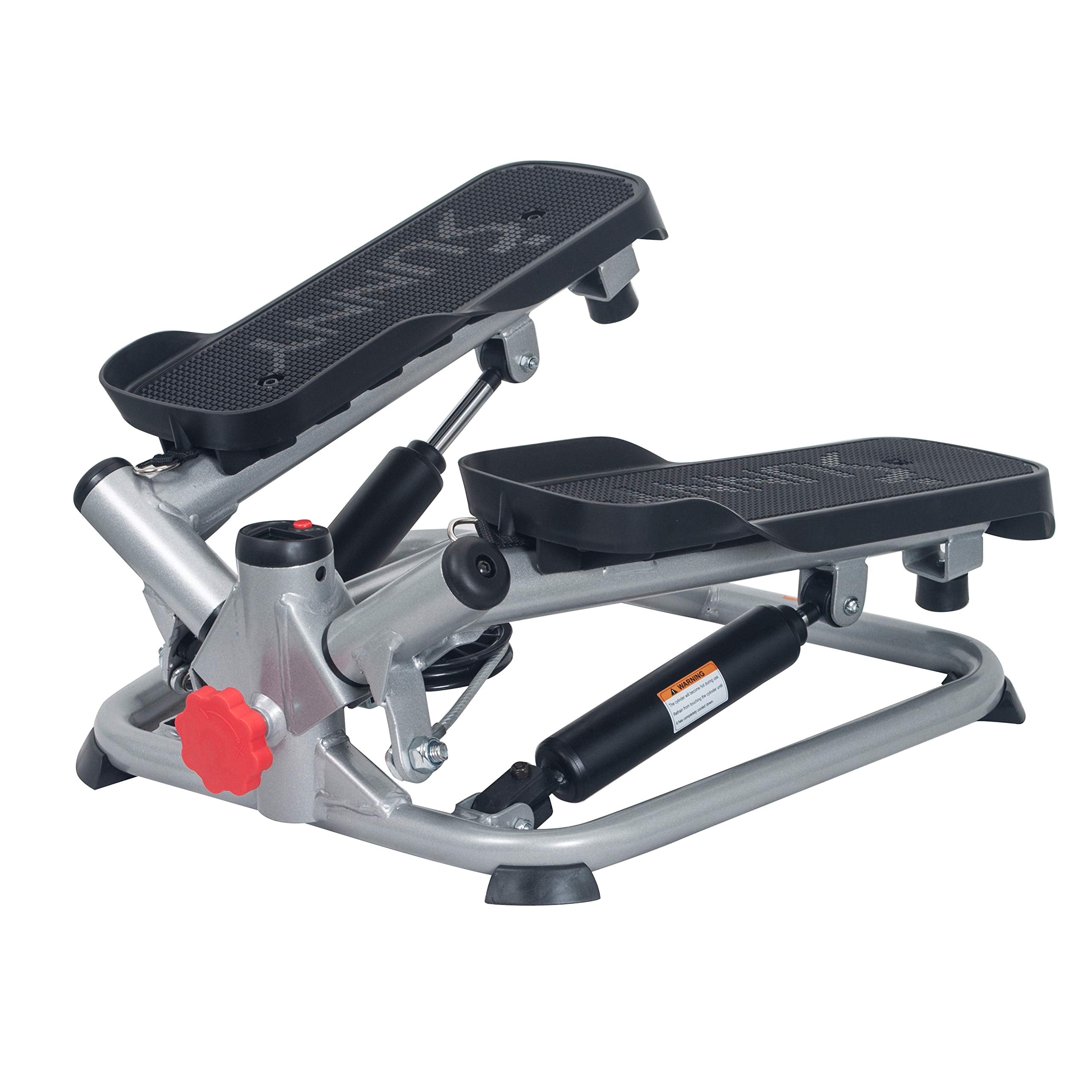 Sunny Health & Fitness Advanced Twist Stepper with Resistance Bands - Grey