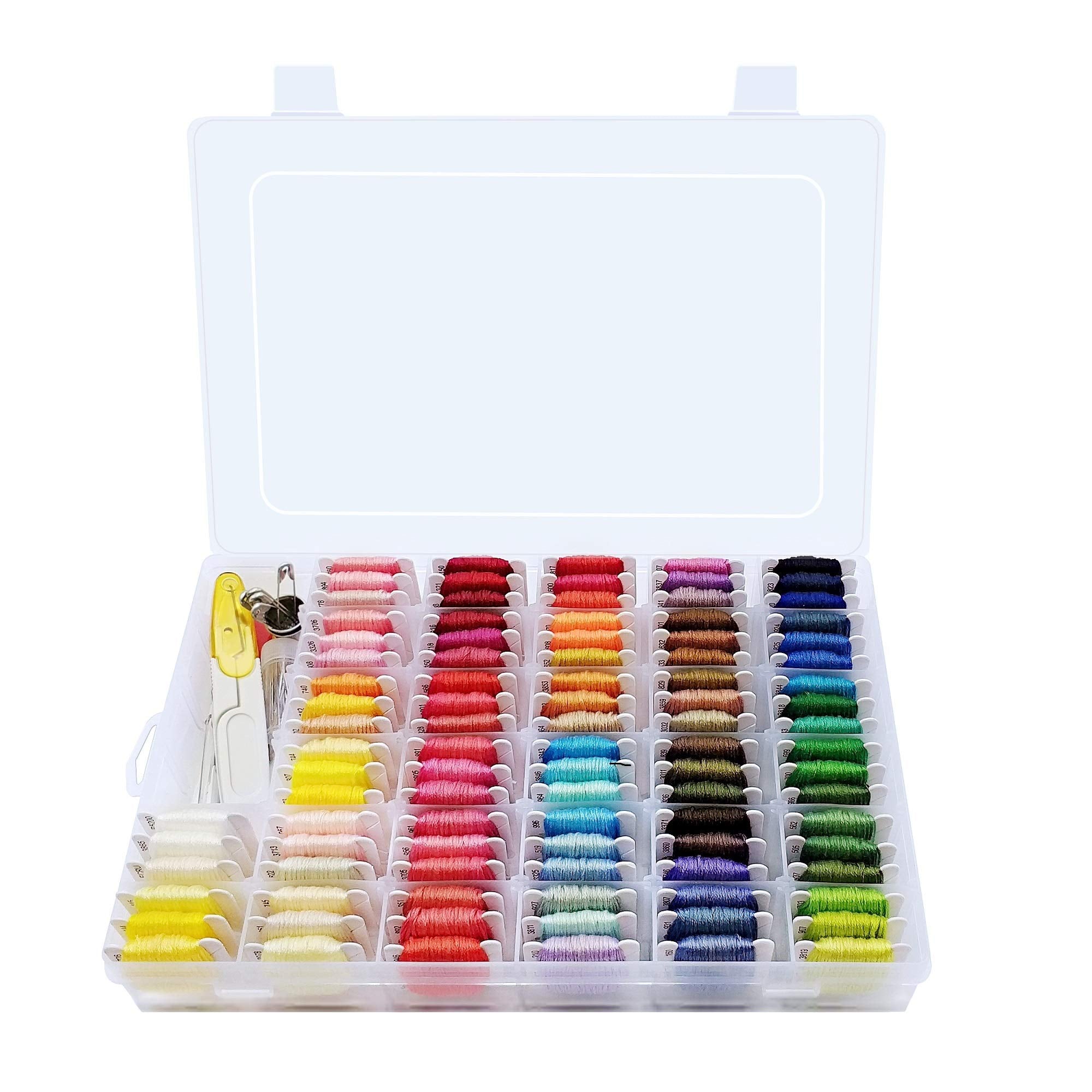 Peirich Embroidery Floss Kit | 104 Colors Pre-Wound Threads with Organizer