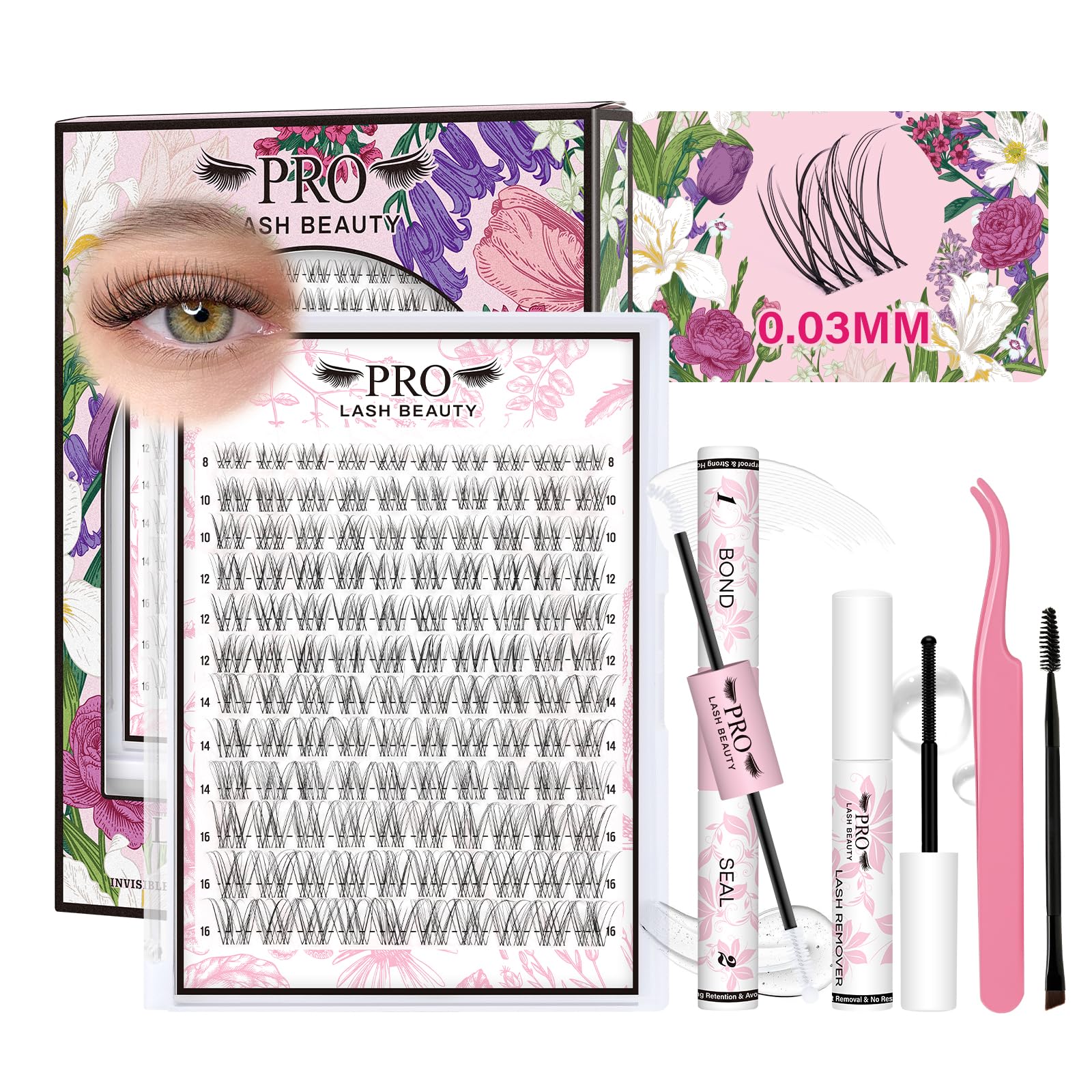 Cluster Lashes Kit | 8-16mm Natural DIY Individual Lash Set
