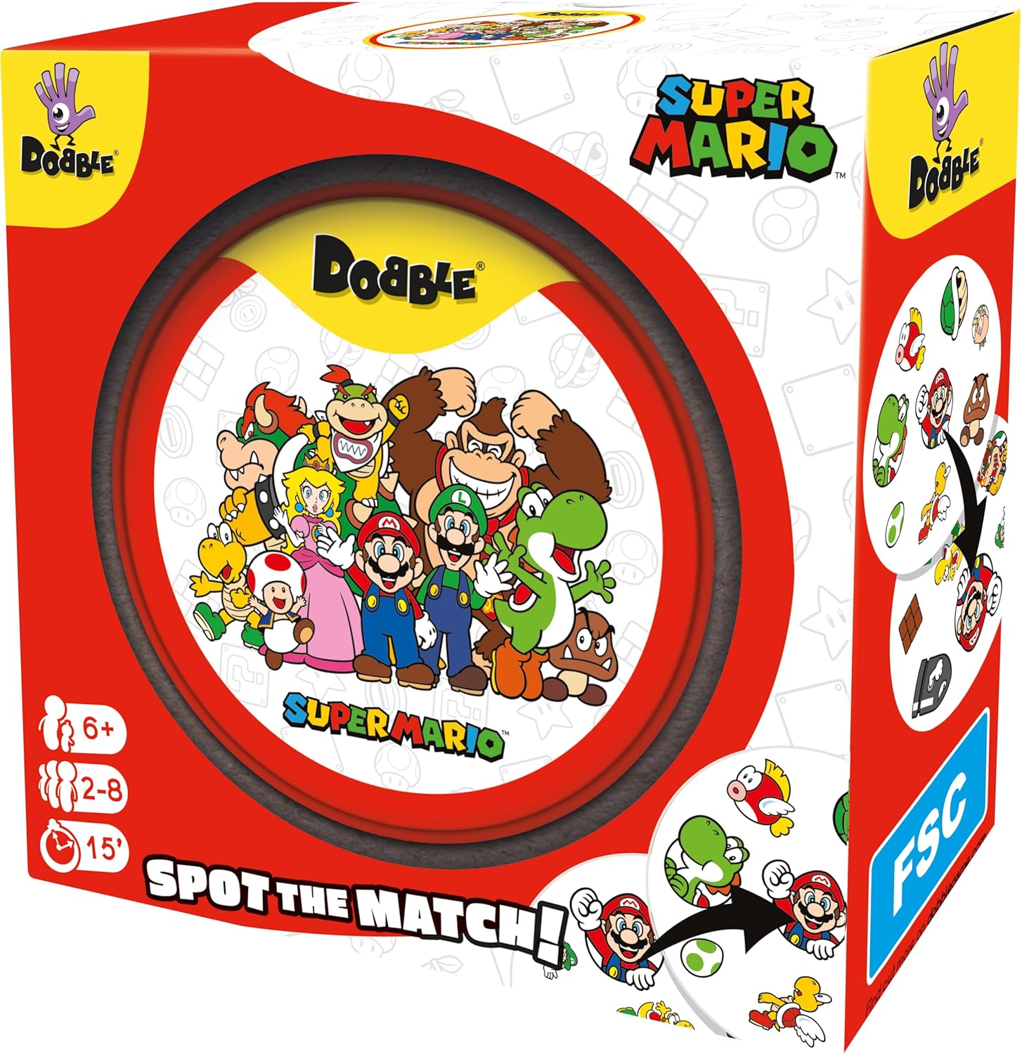 Dobble Super Mario Card Game - Family Speed and Observation Travel Game