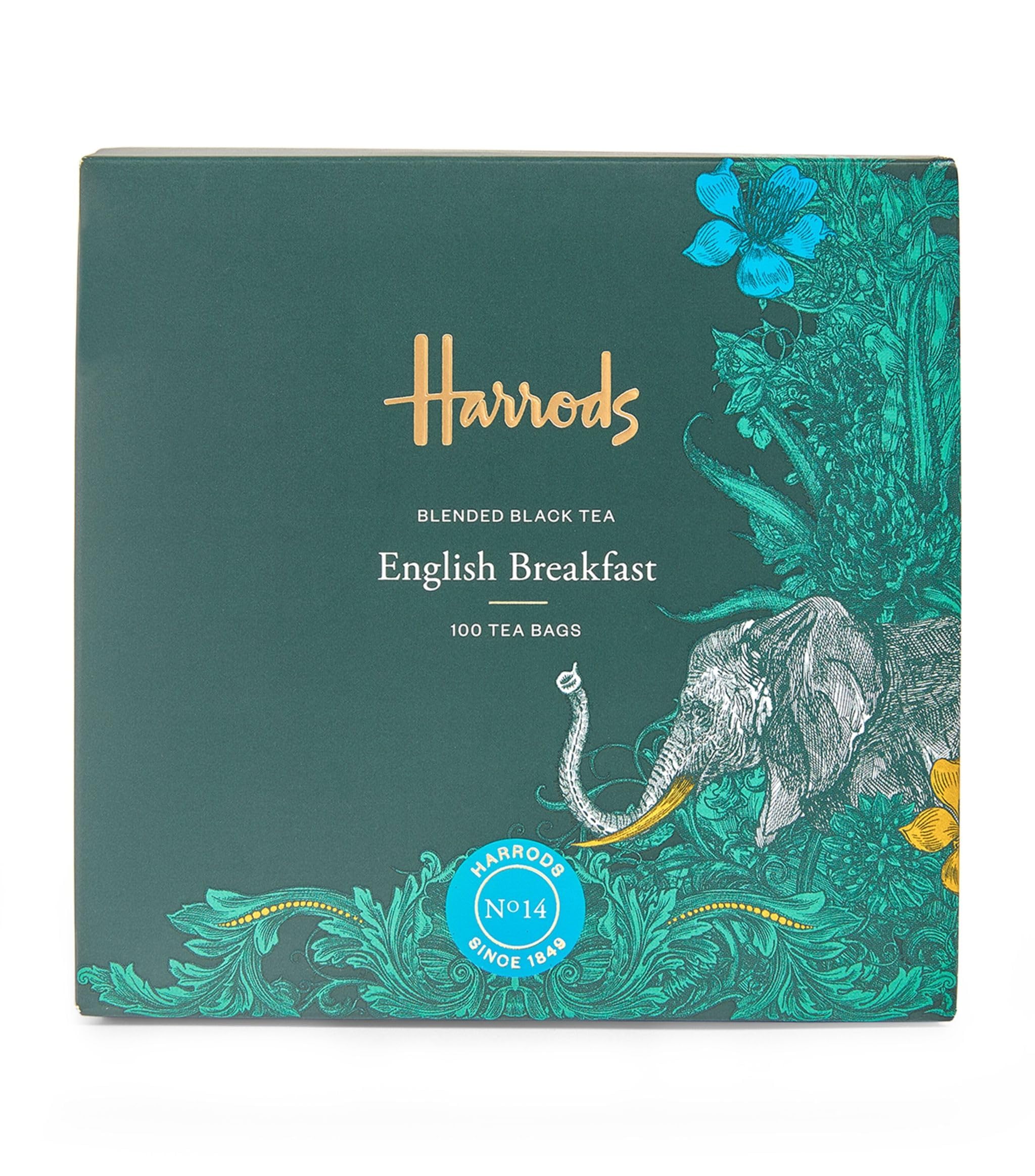 Harrods English Breakfast Tea - Premium Black Tea (100 Tea Bags)