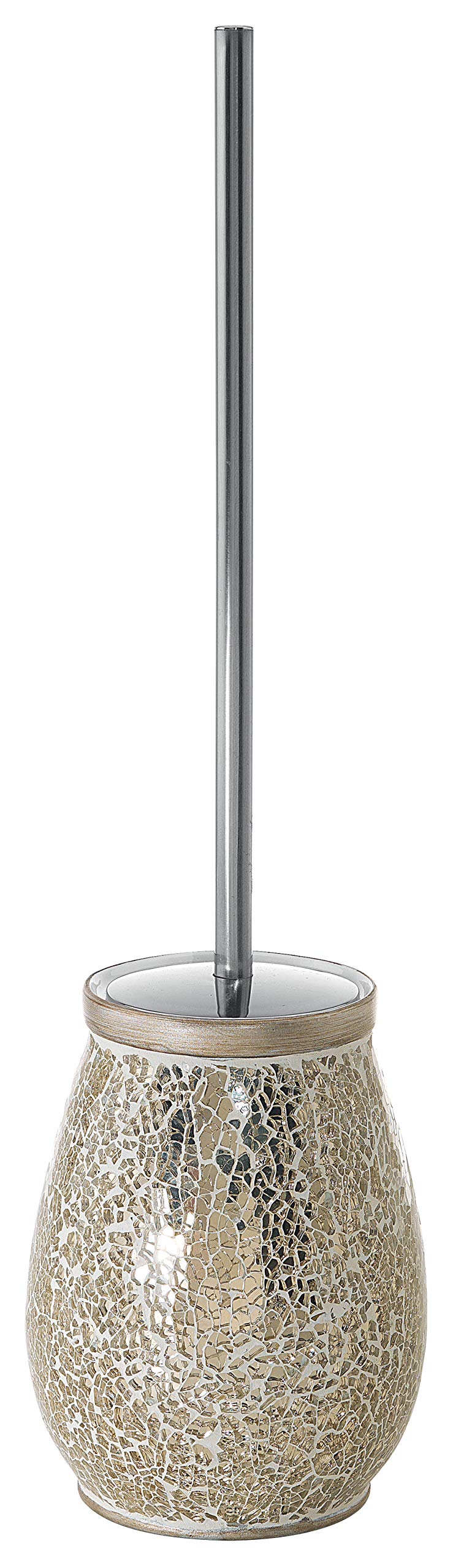 Gedy Myosotis Ceramic and Glass Toilet Brush – Beige and Gold