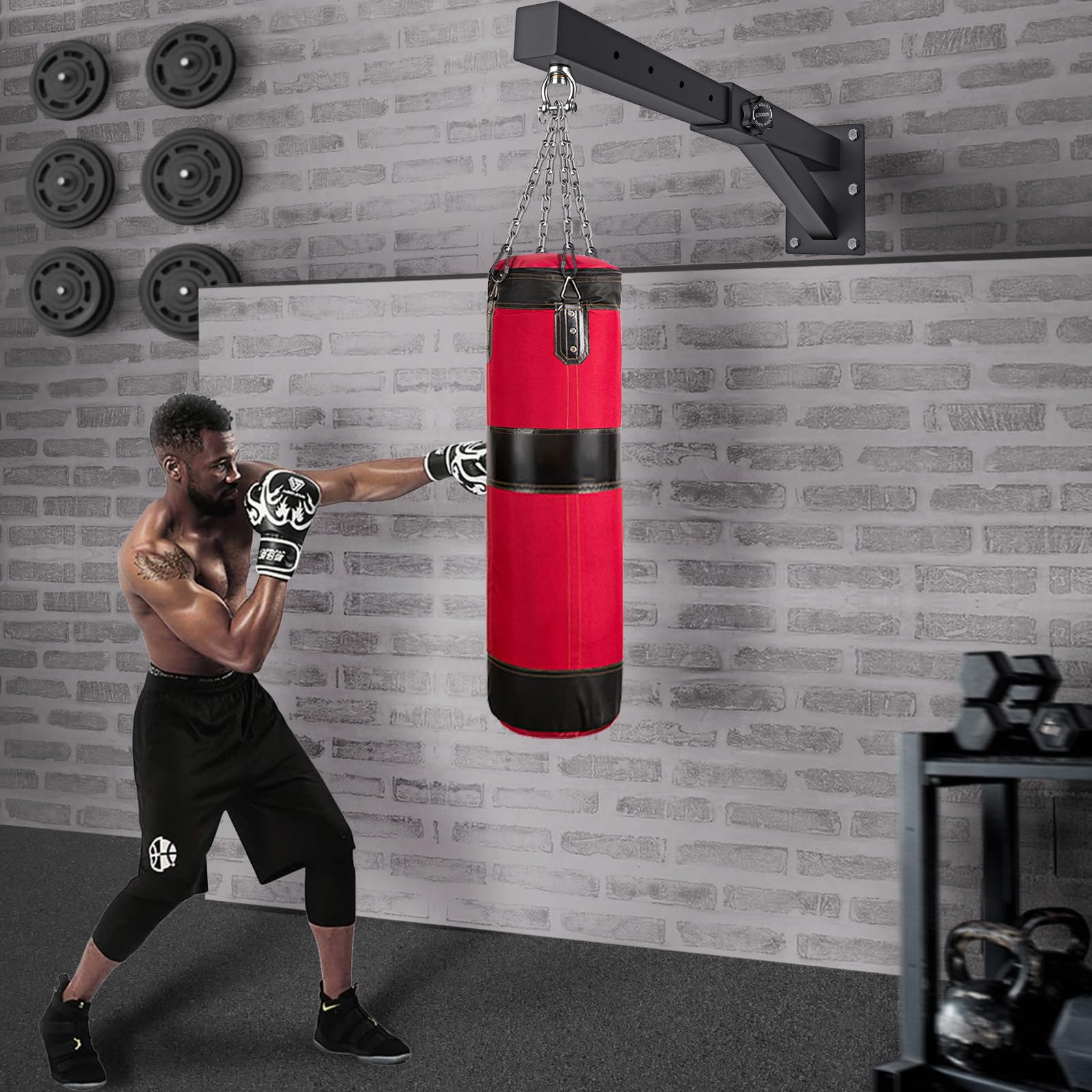 BeneLabel Heavy Duty Punch Bag Bracket | Adjustable Wall Mount Hanger