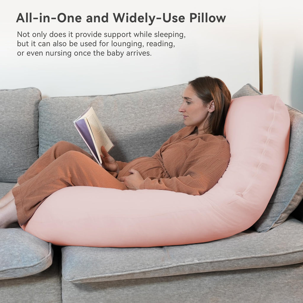 PinkFoggie Cooling Pregnancy Pillow – 57 Inch U-Shaped Full Body Support
