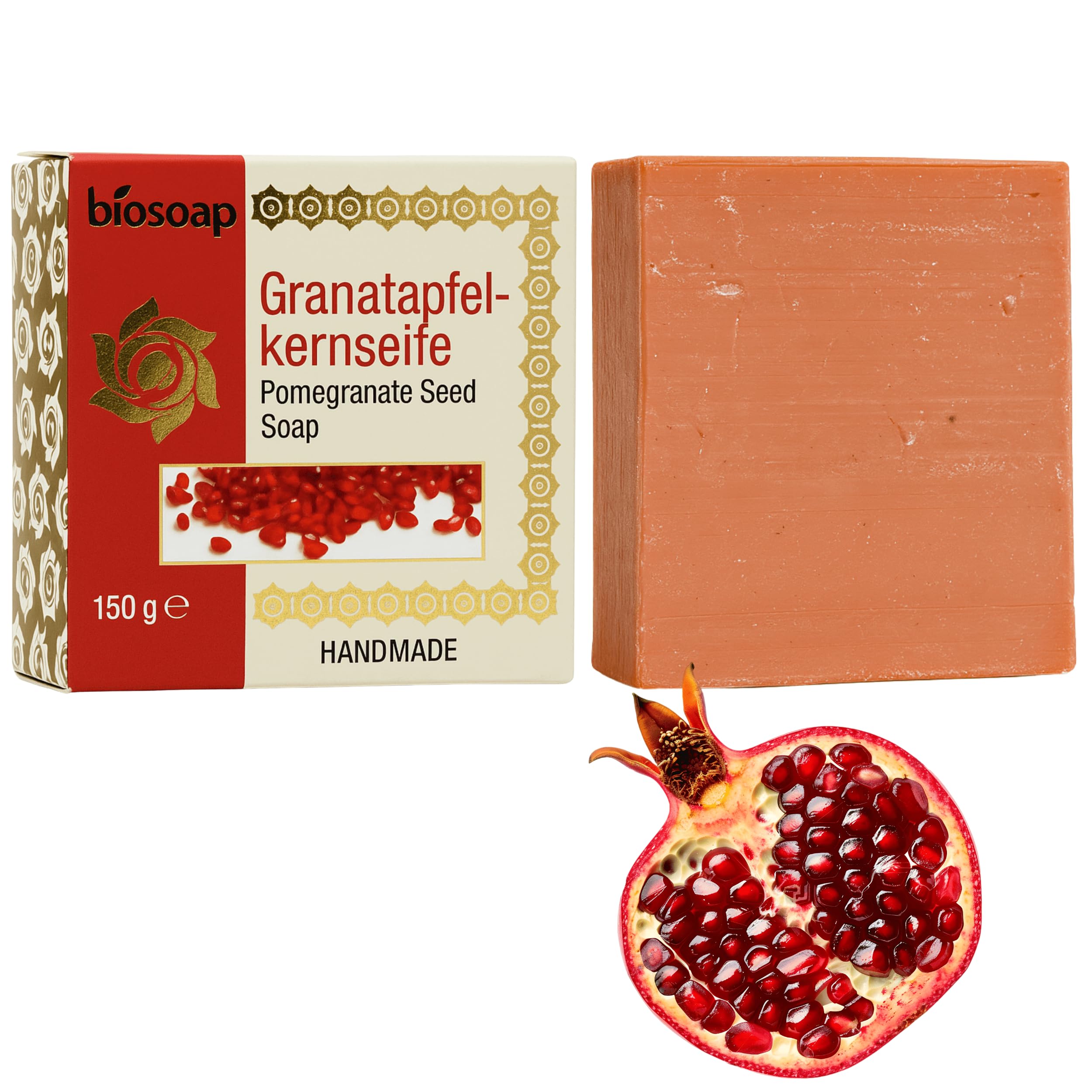 Jolof Store Pomegranate Seed Soap – Handmade Natural Exfoliating Bar