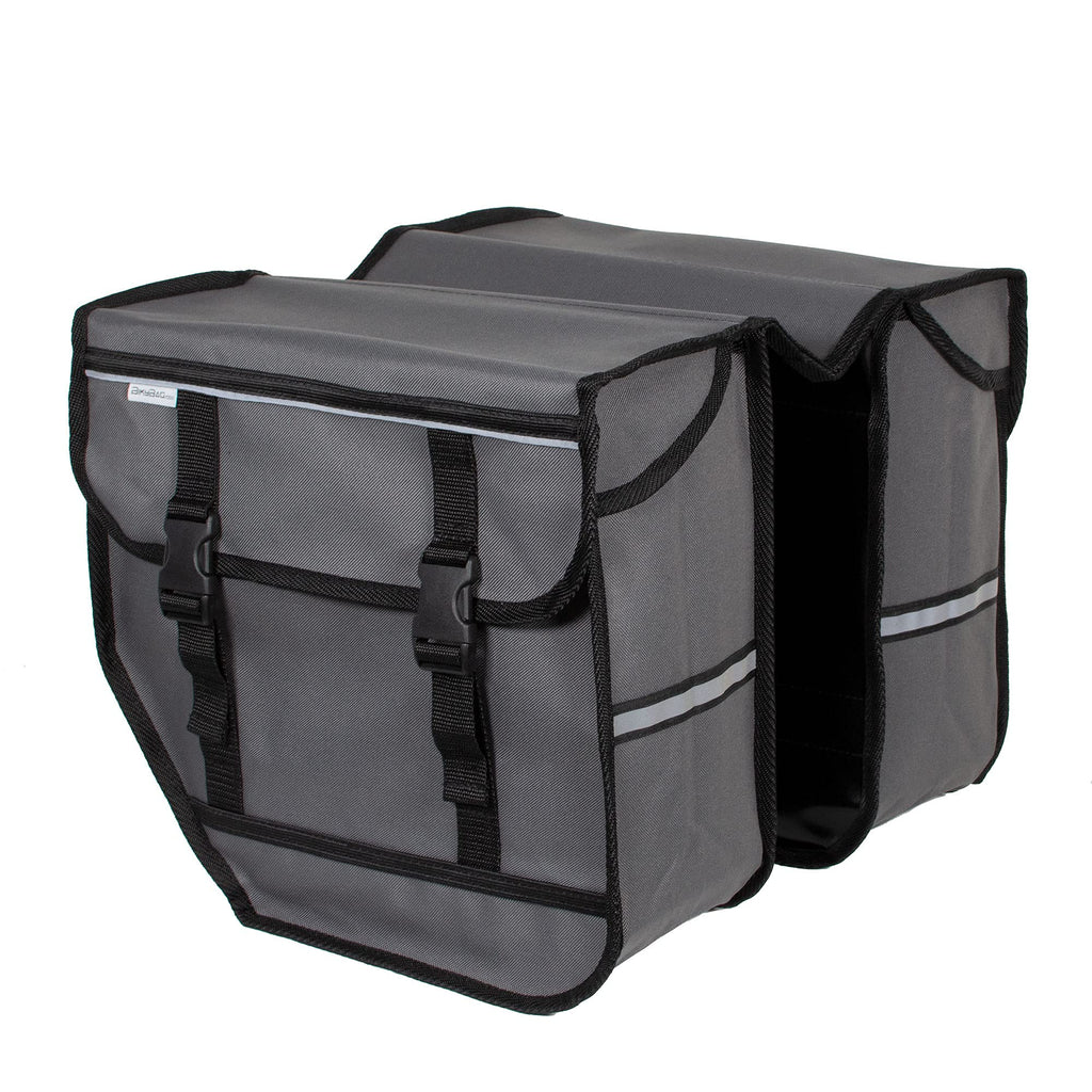 BikyBag Model M Waterproof Bicycle Double Panniers - Grey Rear Rack Bag