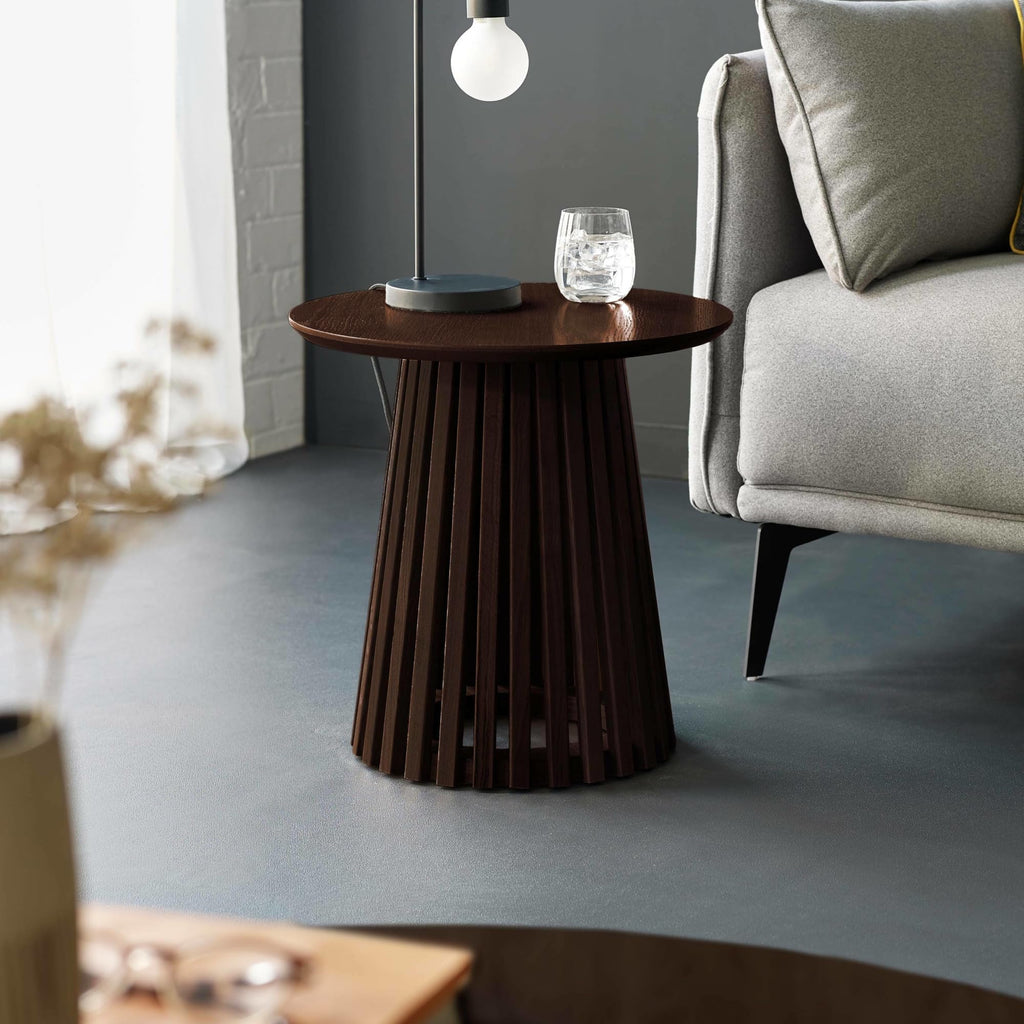 Julian Bowen Ollie Slatted End Table - Cocoa Oak, Brown - H45 x W45cm - image 1