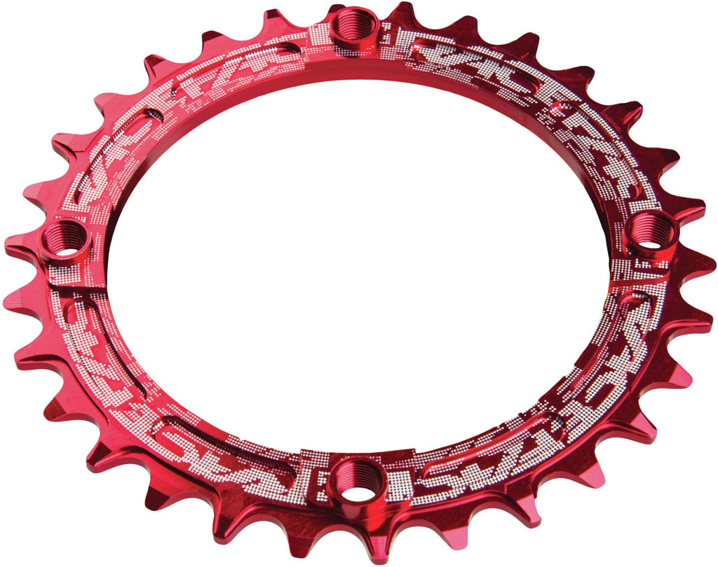 Race Face Narrow Wide Single Chainring – Red MTB Drivetrain Component