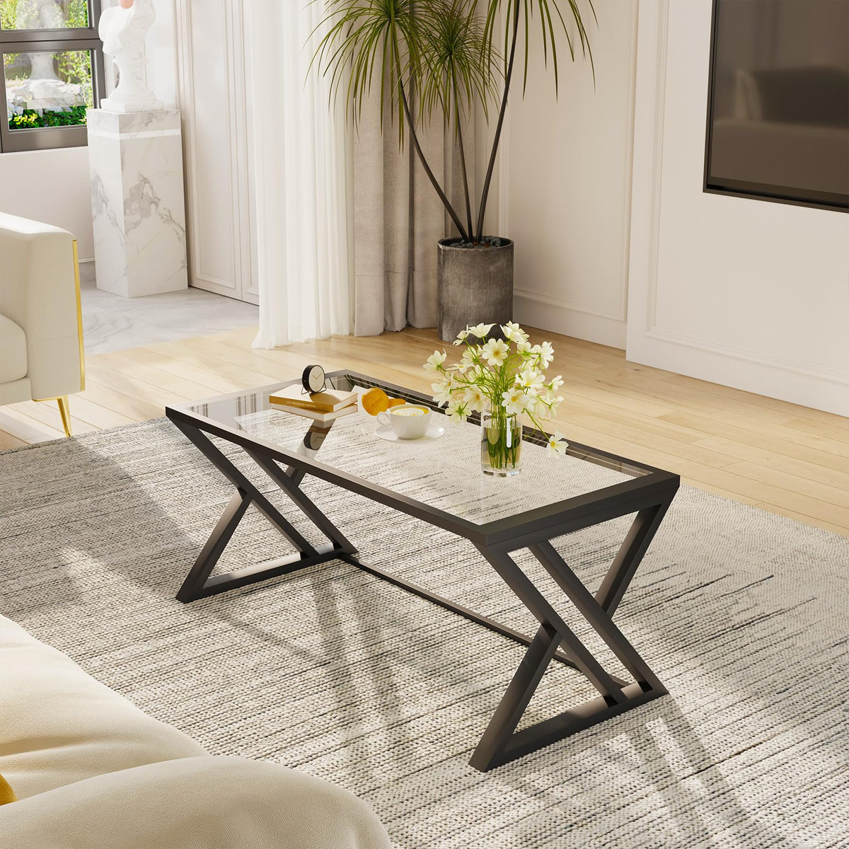Coffee Table, Living Room Table, Center Tea Table, Glass Coffee Table - image 4