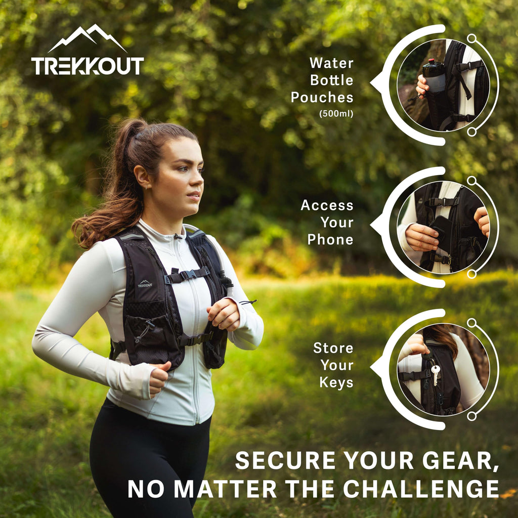 TREKKOUT 5L Hydration Running Vest – Adjustable Ultra-Light Trail Pack