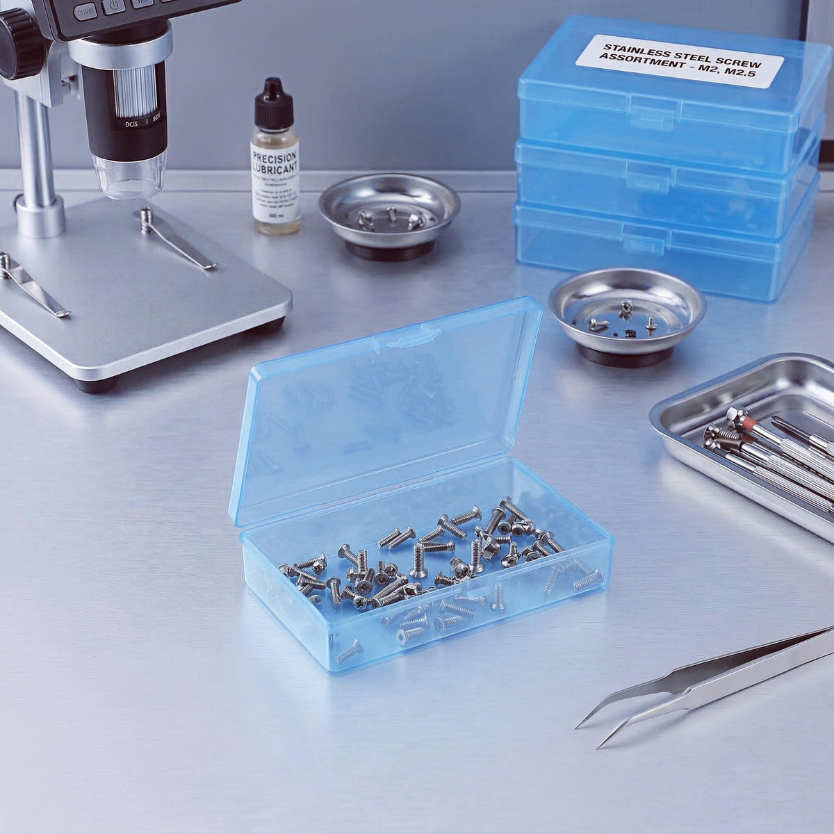 Forever bene 8 Blue Small Plastic Containers with Lids, 8 Pieces, Blue, each piece measures 13,5 × 8 × 3 cm - image 3