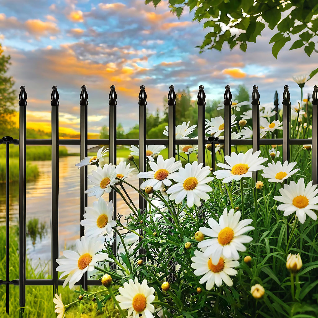 ARIFARO Metal Garden Fence | 5-Pack Rustproof Animal Barrier & Border