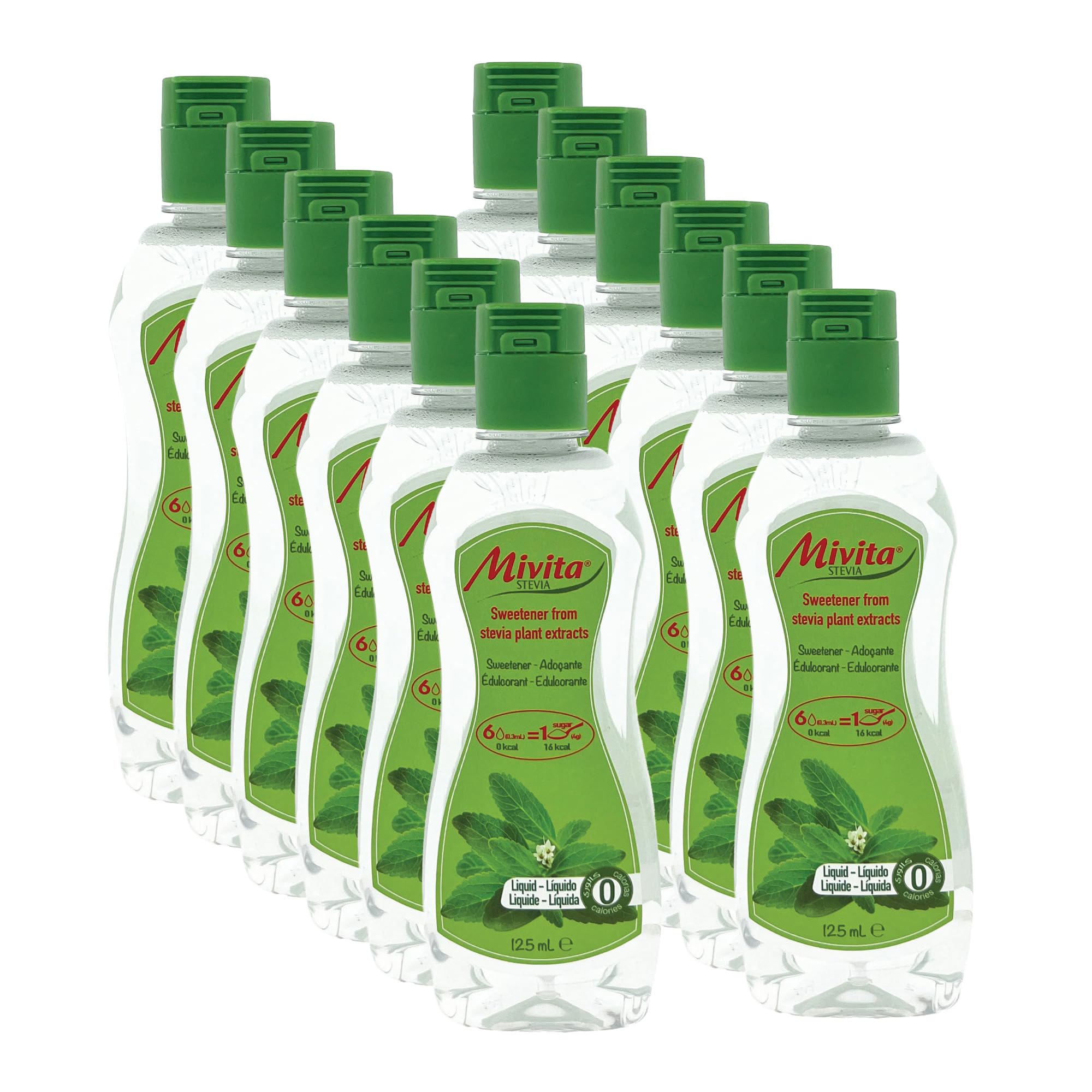 Mivita Stevia Liquid Sweetener – Zero Calorie Sugar Substitute (12 x 125ml)