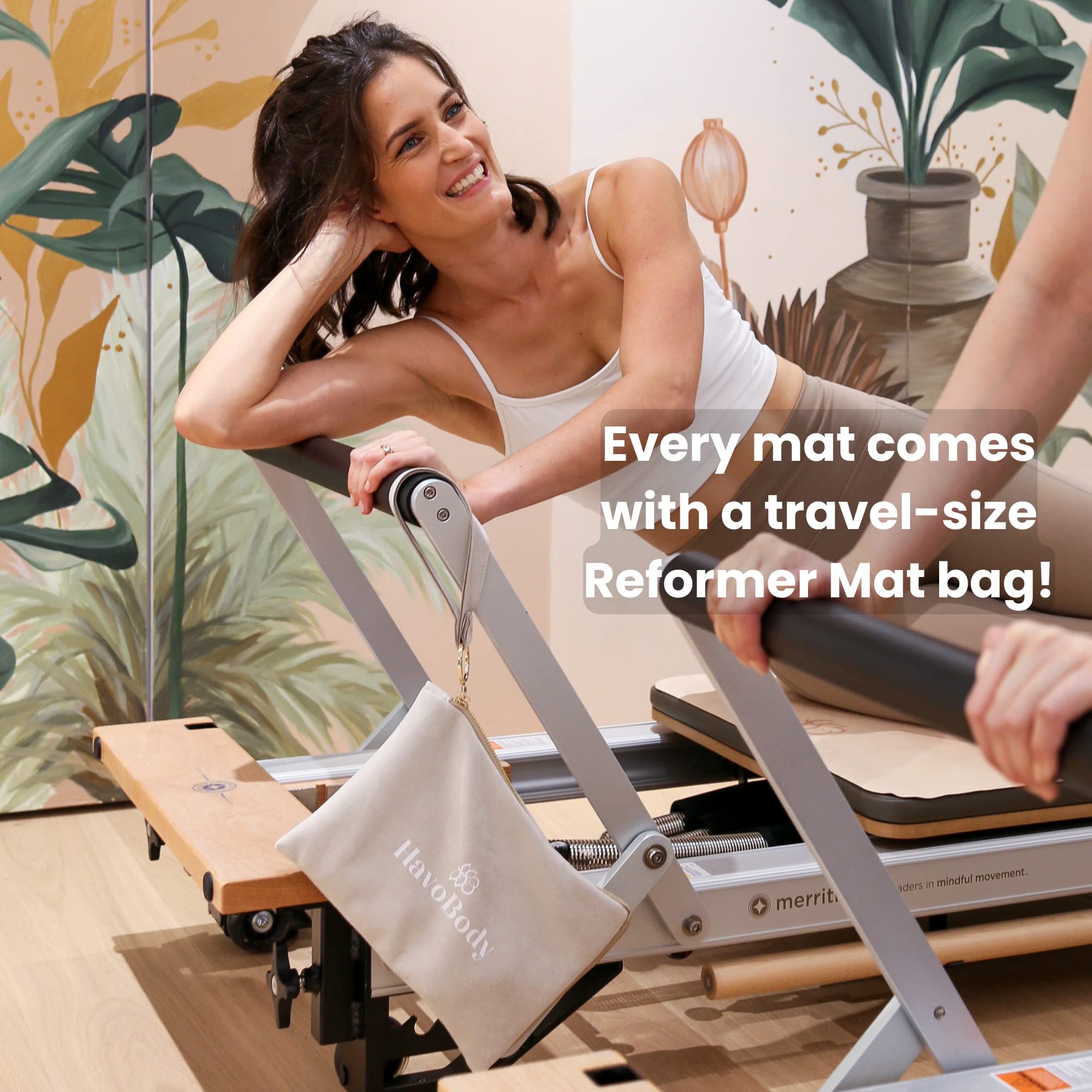 HavoBody Non-Slip Pilates Reformer Mat – Sweat Wicking Microfiber Cover
