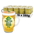 Kuhne German Medium Hot Mustard in Reusable Beer Mug Jar - 250ml (Pack of 15)