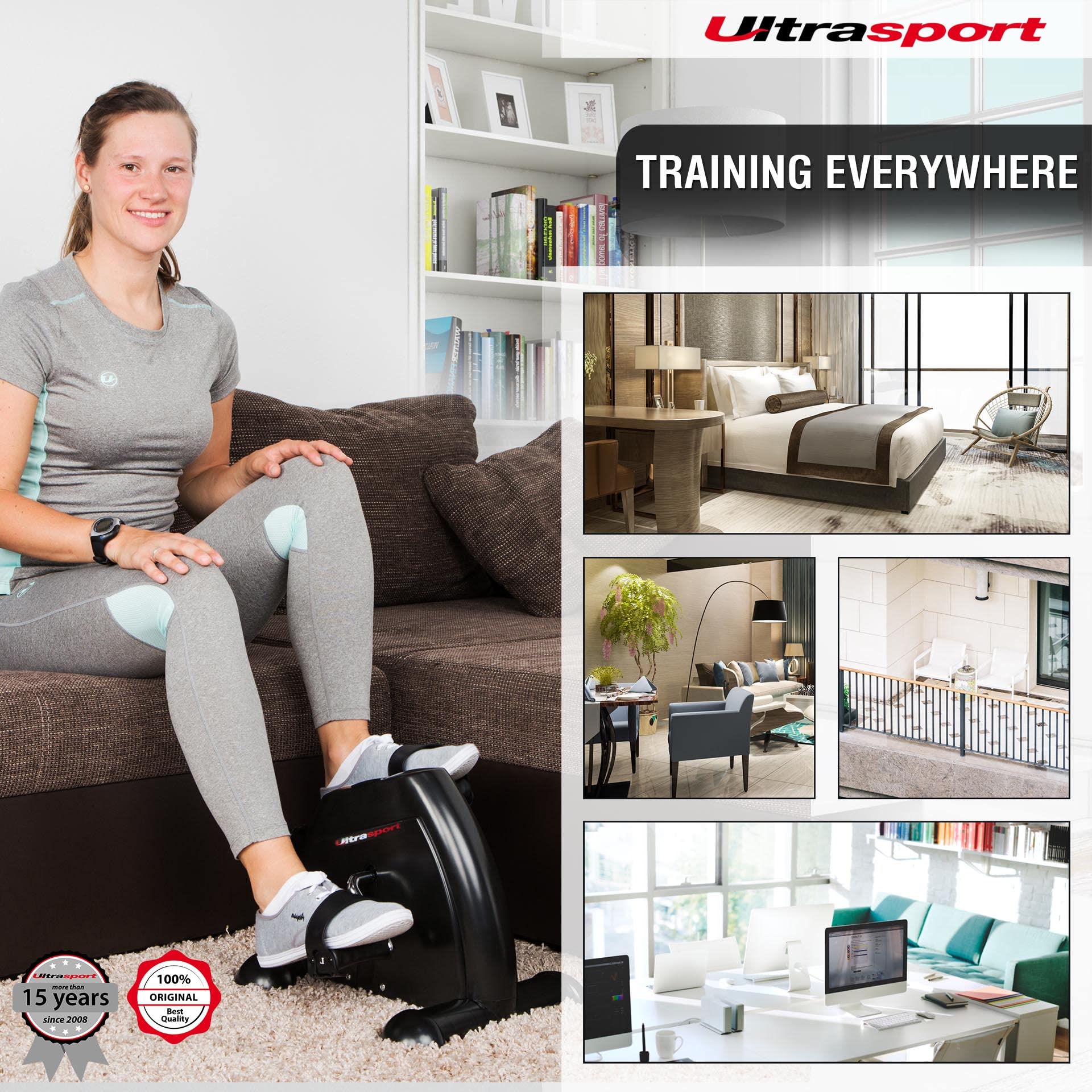 Ultrasport Mini Bike 50 – Arm and Leg Pedal Exerciser with LCD Display