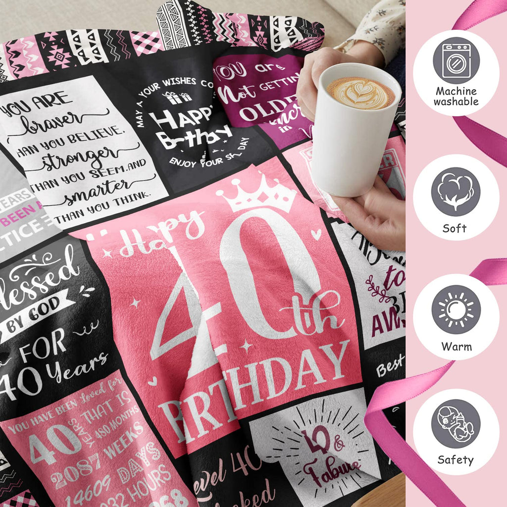 Jolof Store 40th Birthday Blanket for Women - 1984 Flannel Throw 80x60in