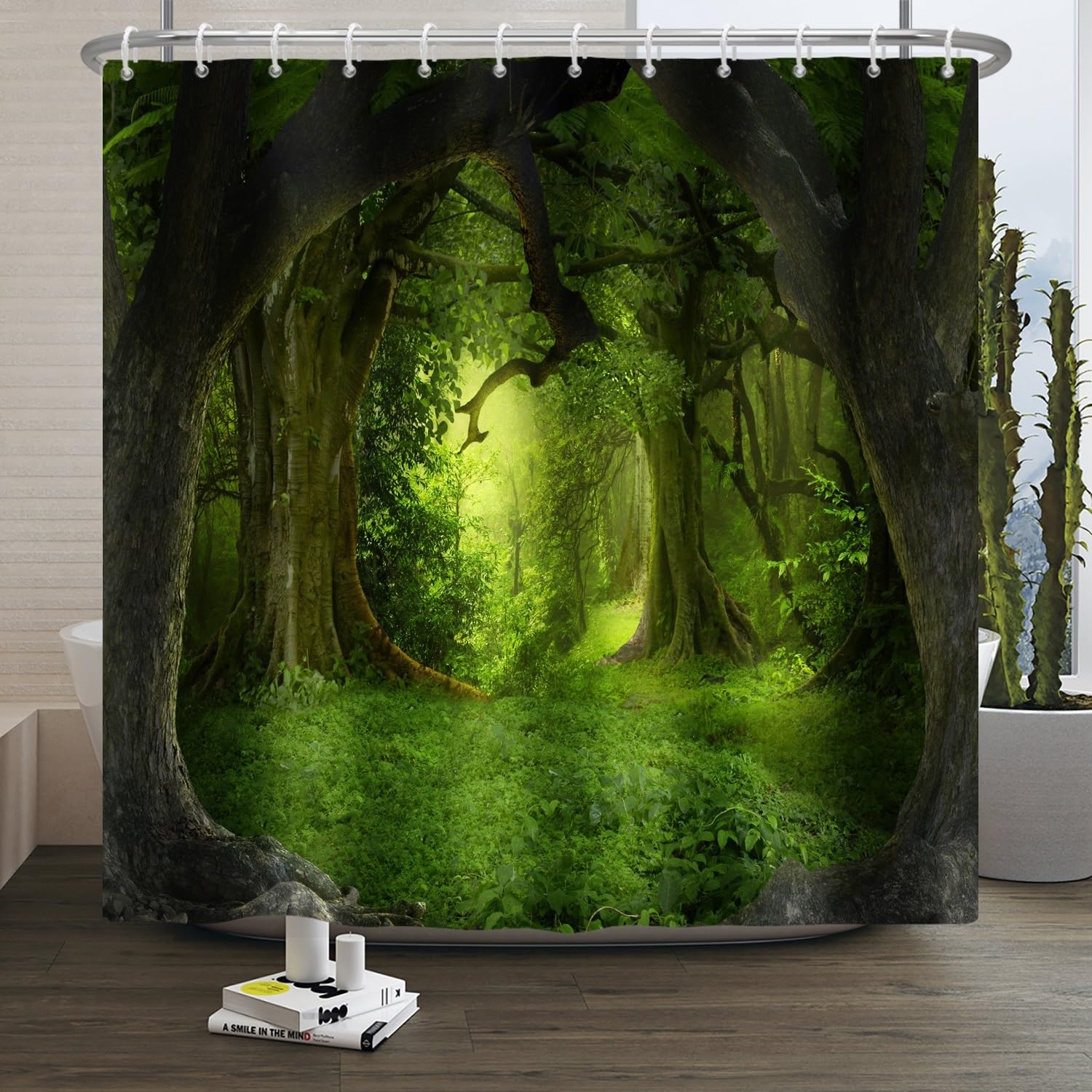 Xiaoterna Magic Forest Shower Curtain | Waterproof Polyester Nature Decor