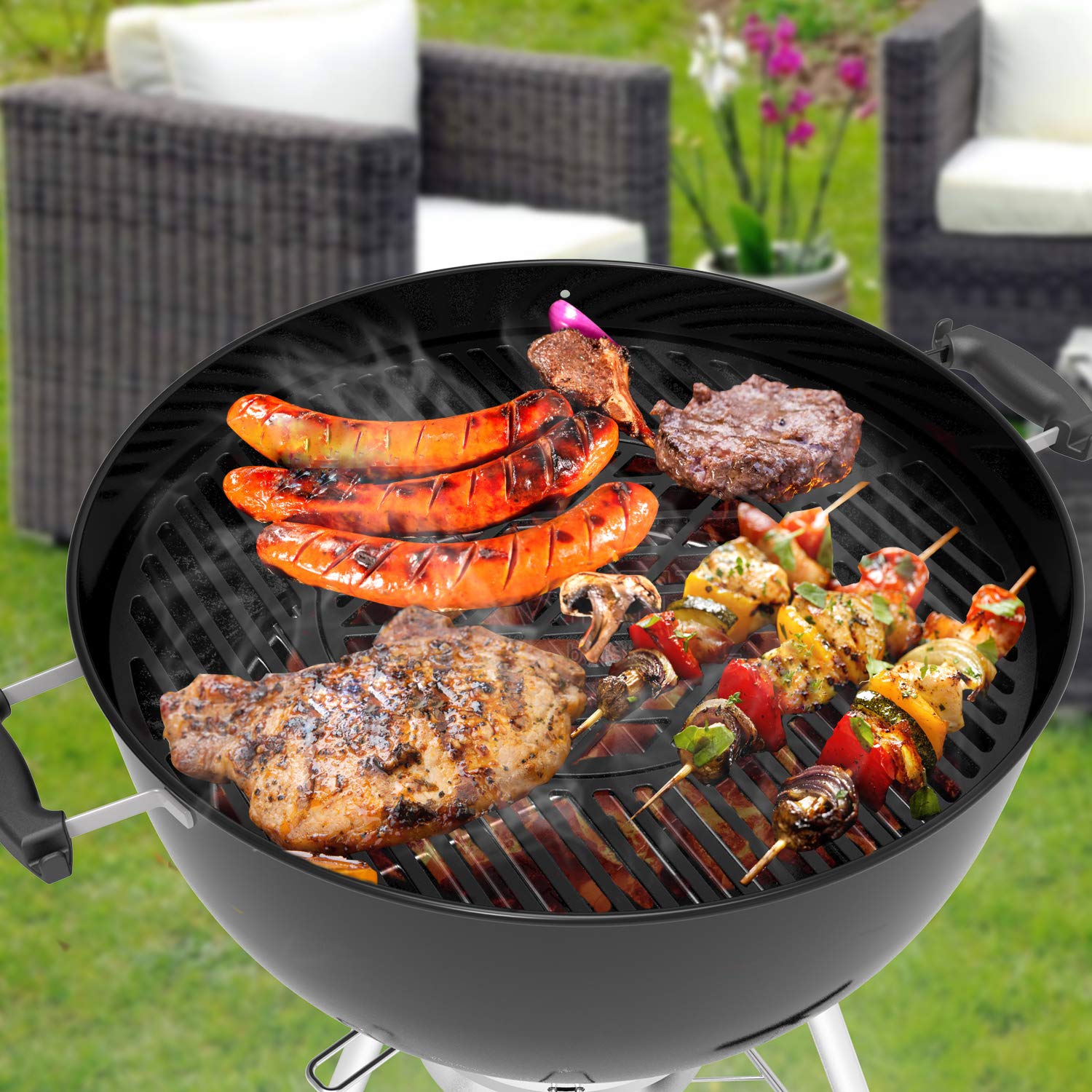 Onlyfire Cast Iron Gourmet BBQ Cooking Grate for 57CM Weber Grills