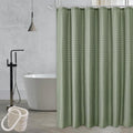 Waffle Shower Curtain – Green Weighted Waterproof Fabric