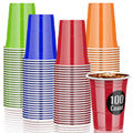 AOLUXLM Reusable Plastic Party Cups - 100 Pack with 10 Ping Pong Balls