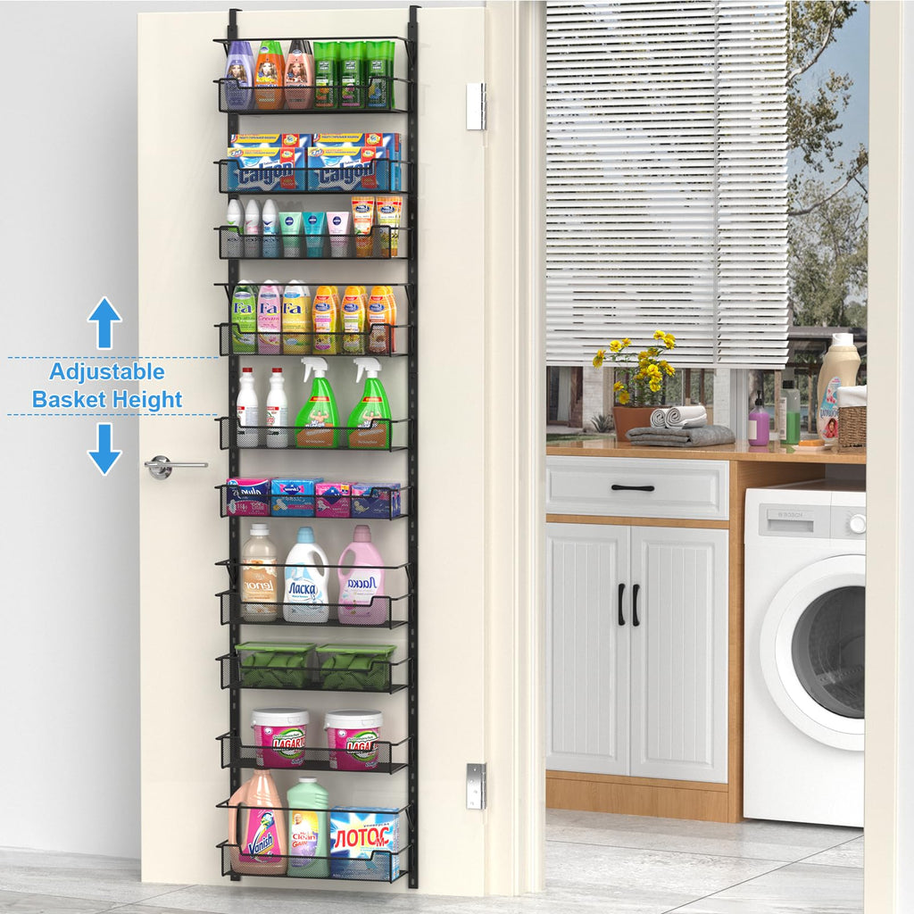 VyGrow 10-Tier Over the Door Pantry Organizer | Adjustable Metal Rack