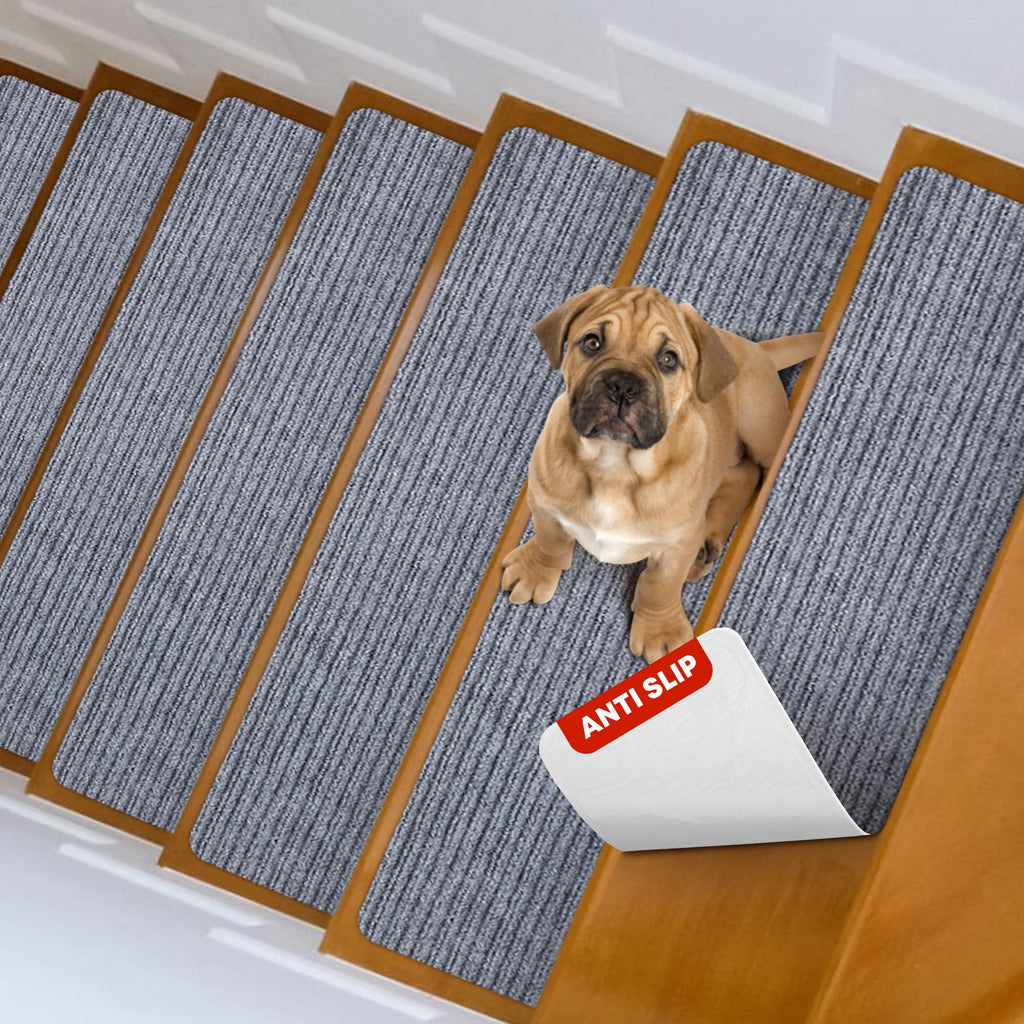 MBIGM Non-Slip Carpet Stair Treads | 15-Pack 8"x30" Indoor Safety Rugs
