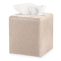 BTSKY Square Resin Tissue Box Cover – Beige Striped Concrete Holder