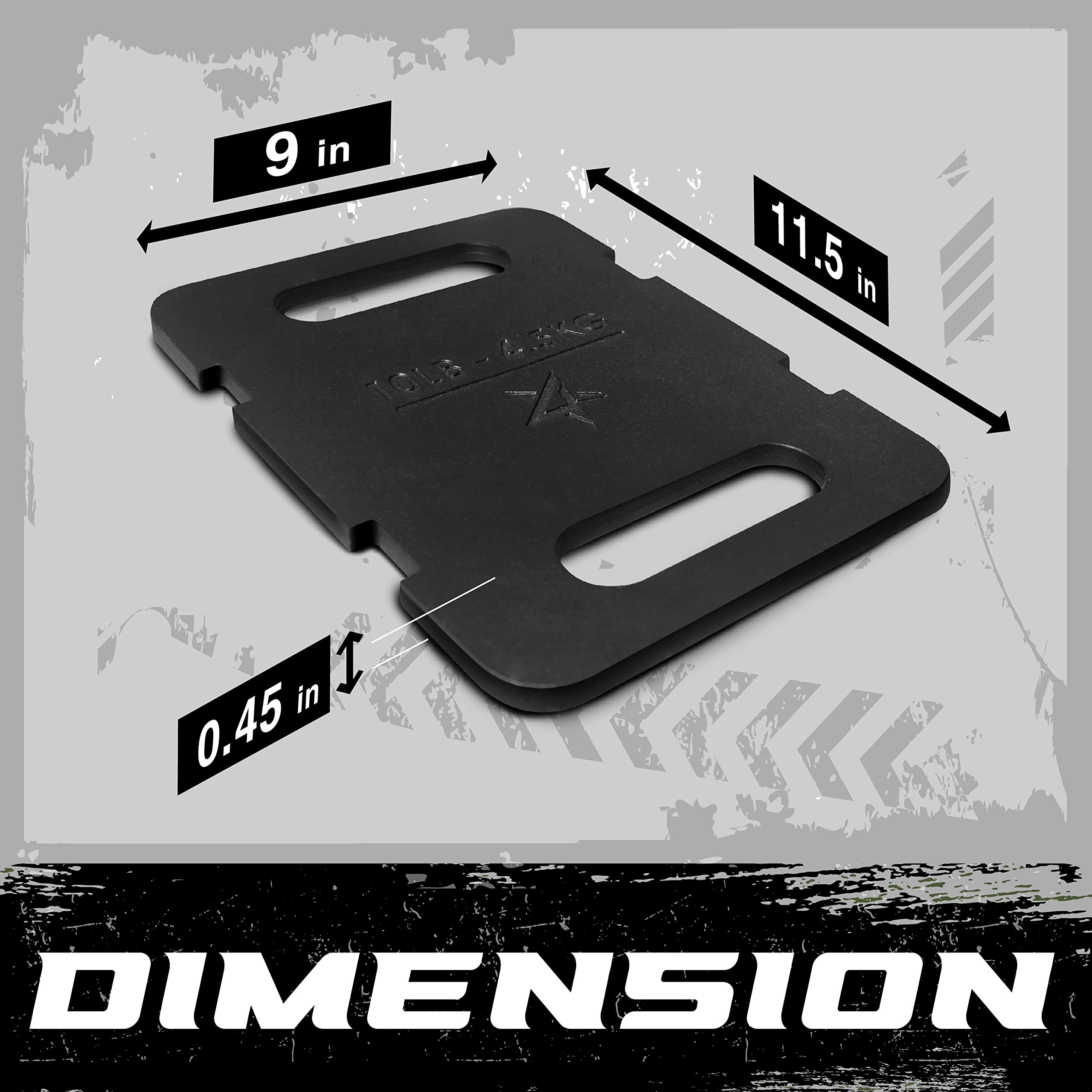 Yes4All Cast Iron Rucking Weight Plate for Backpack - 10lb / 4.5kg Black
