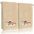 Santa Christmas Hand Towels – 100% Cotton Set of 2, Khaki