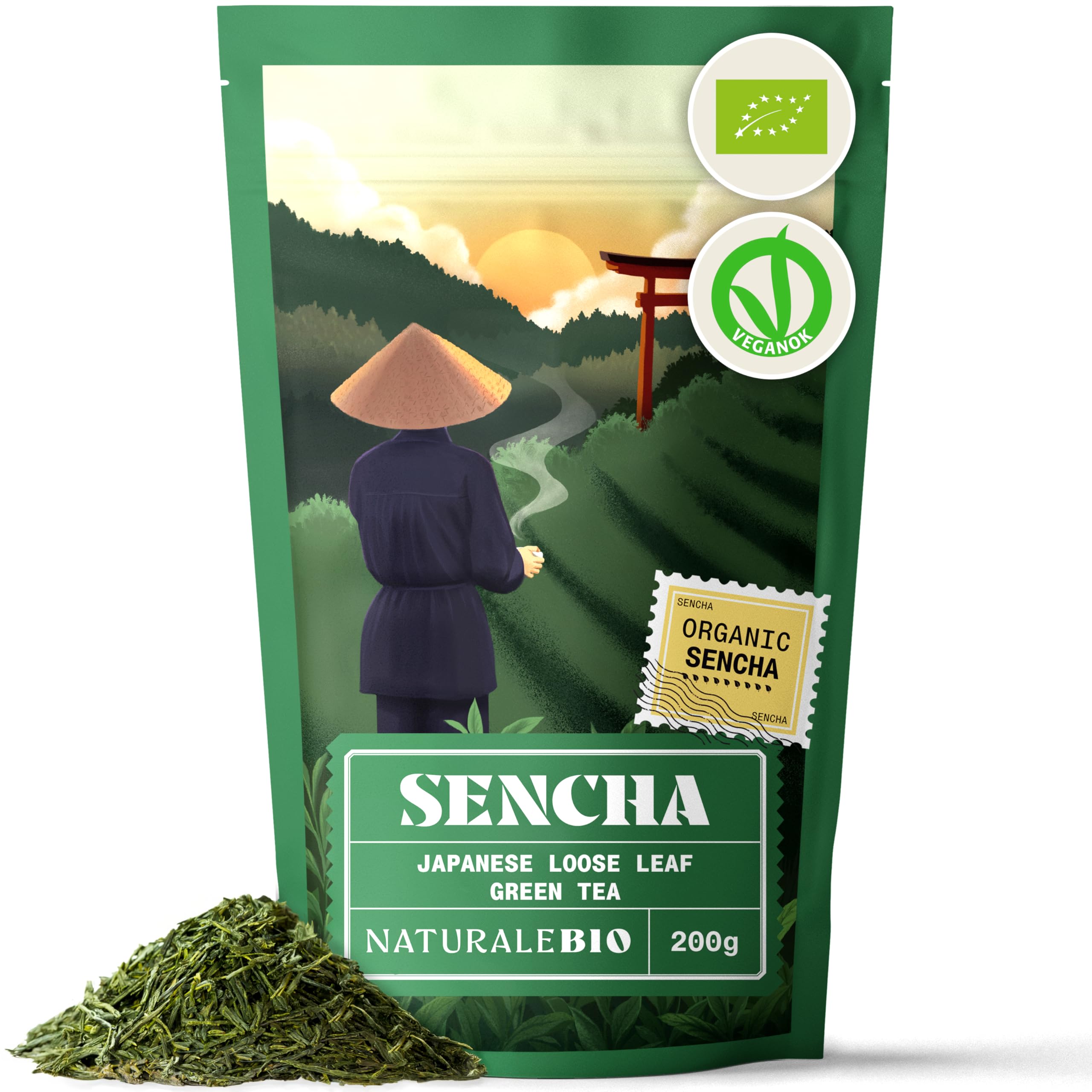 NaturaleBio Organic Japanese Sencha Green Tea – First Harvest 200g