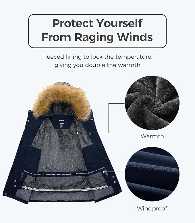 Wantdo Women's Waterproof Ski Jacket – Insulated Winter Snowboard Coat