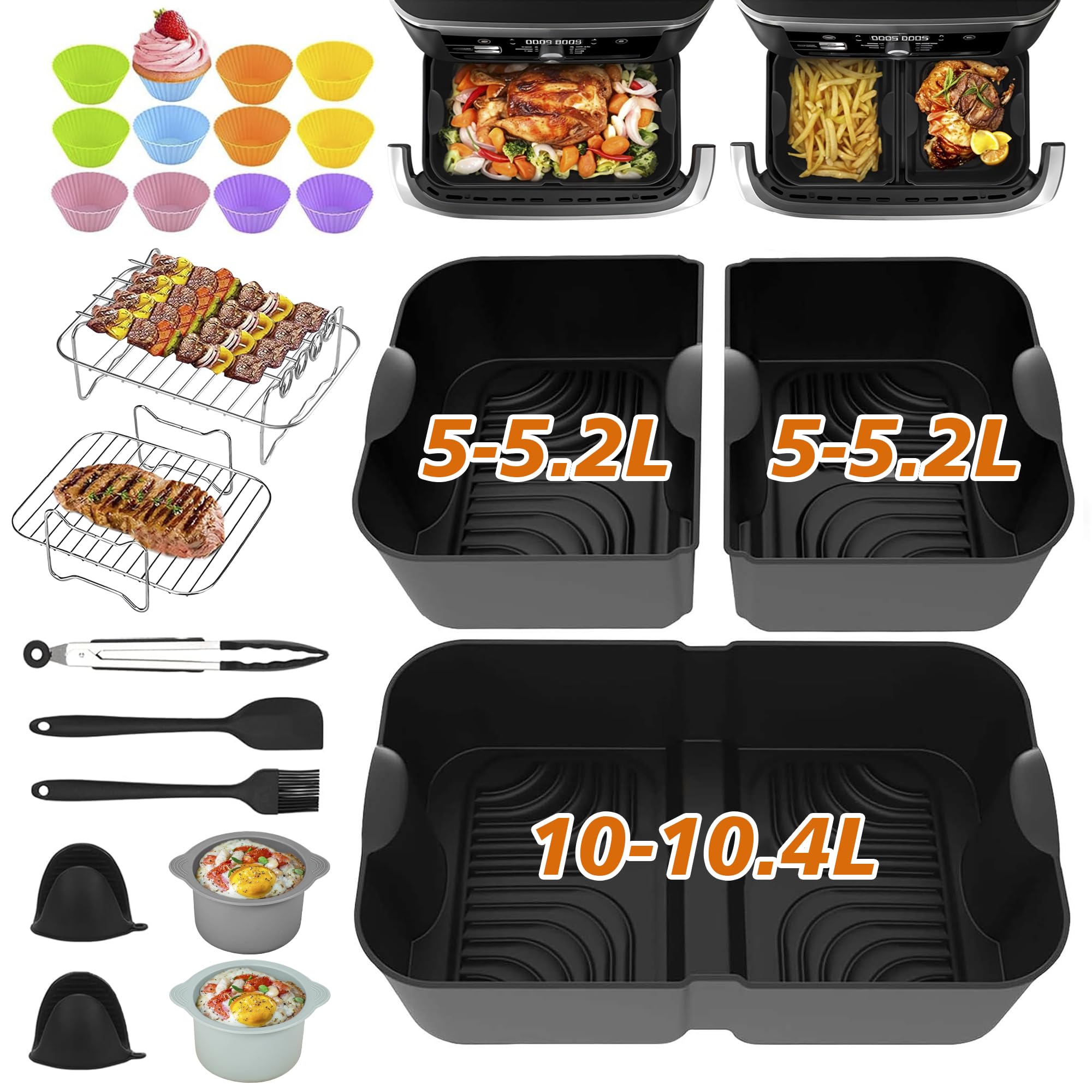 Pietuley 28Pcs Air Fryer Accessories for Ninja Foodi Flexi Drawer AF500UK