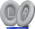SoloWIT Replacement Earpads for Bose QC35 & QC35 II – Grey Leather Cushions