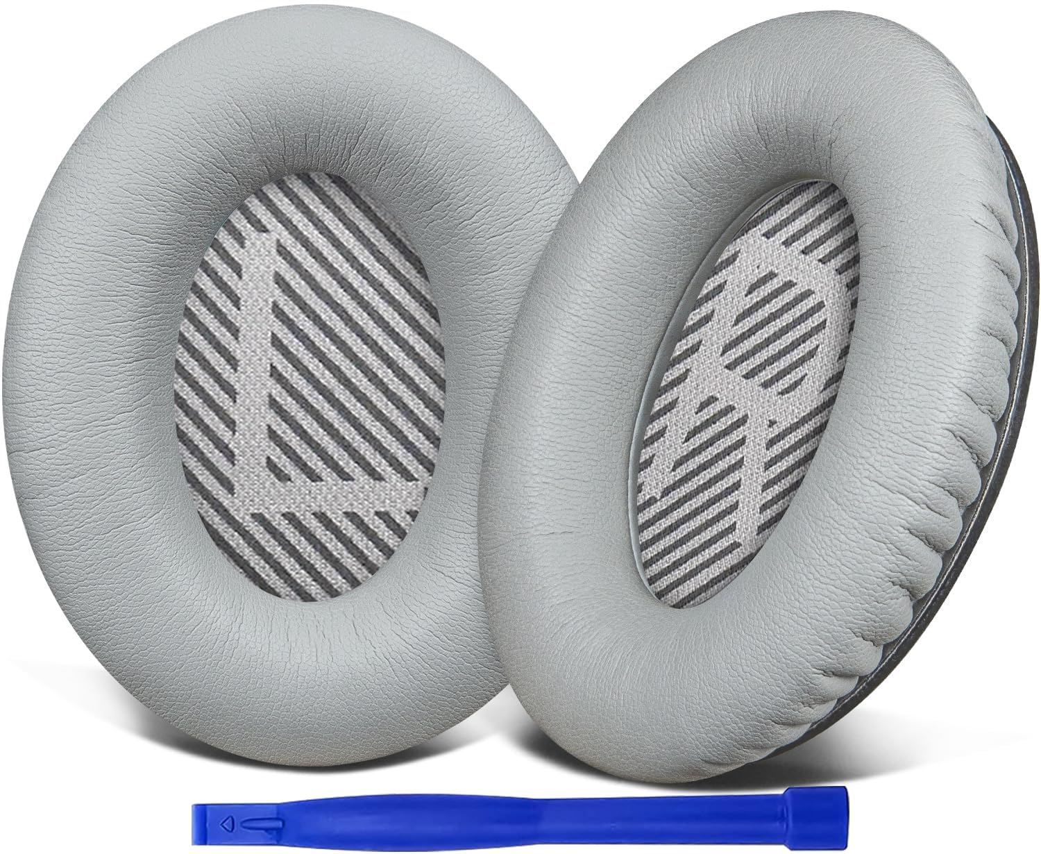 SoloWIT Replacement Earpads for Bose QC35 & QC35 II – Grey Leather Cushions
