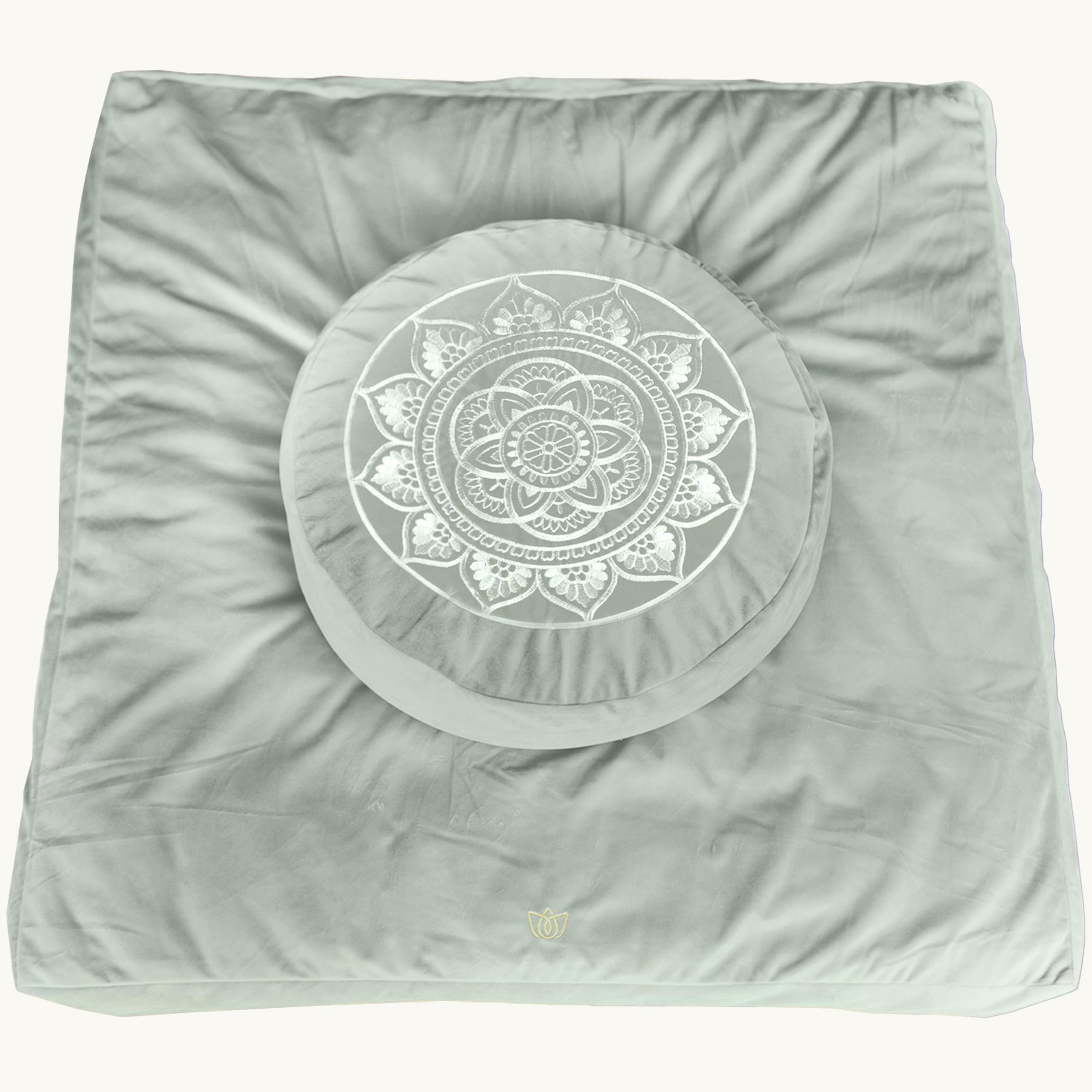 Florensi Meditation Cushion & Zabuton Mat Set | Velvet Buckwheat Floor Pillow