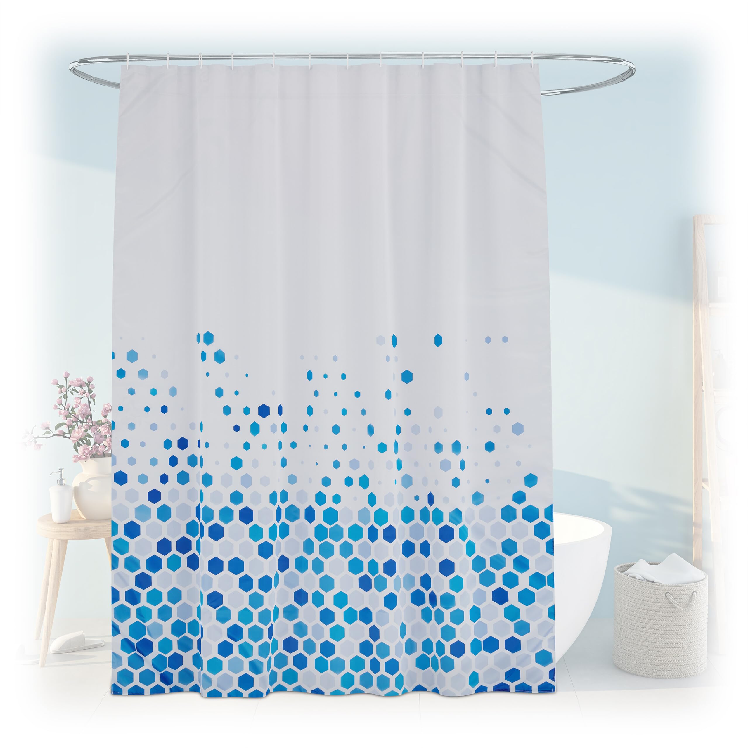 Relaxdays Polka Dot Shower Curtain – 180x200cm Mould Resistant Polyester