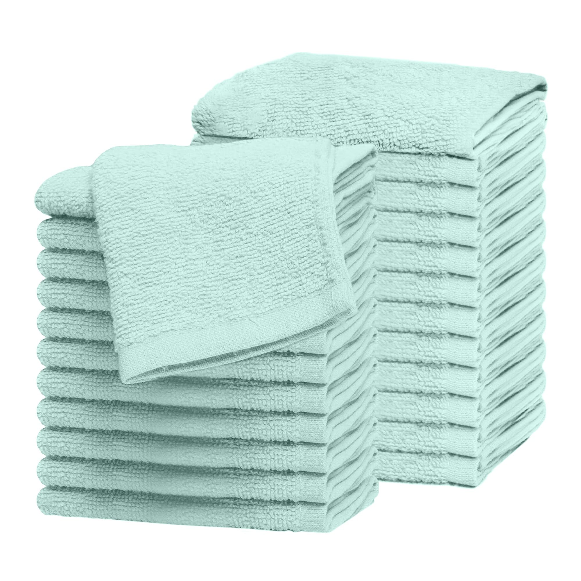 Westlane Linens 100% Cotton Face Cloths – 500 GSM Mint Green (24 Pack)