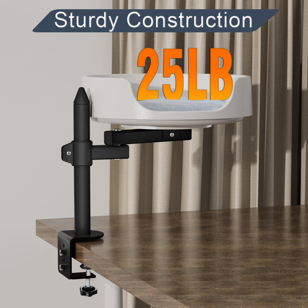 NestChroix Elevated Desk Cat Bed | 360° Rotating Adjustable Perch